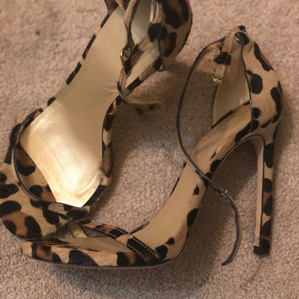 Stuart Weitzman nudist in leopard calf hair